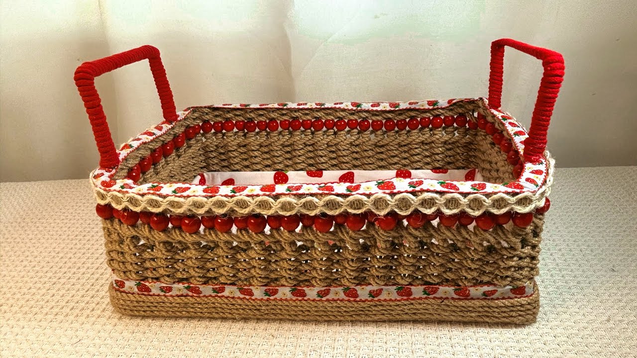 DIY beautiful strawberry storage baskethandmade craft YouTube
