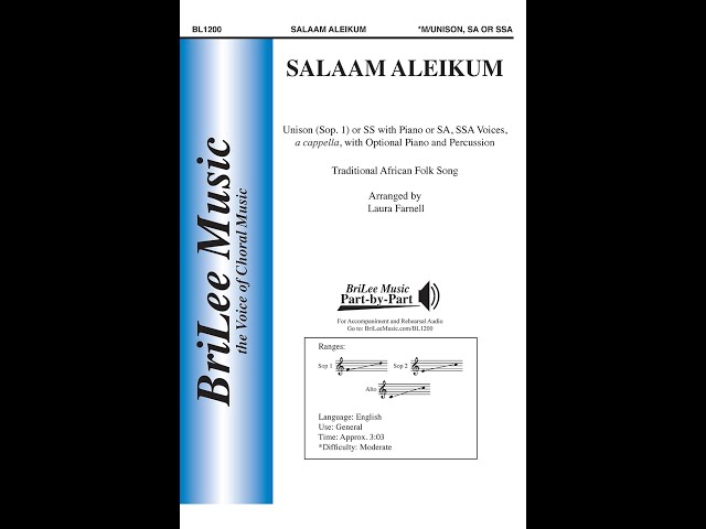 Salaam Aleikum (BL1200) SSA Accompanied Traditional arr. Laura Farnell