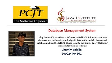 Using the MySQL Workbench Software or HeidiSQL Software to create a database and table and...