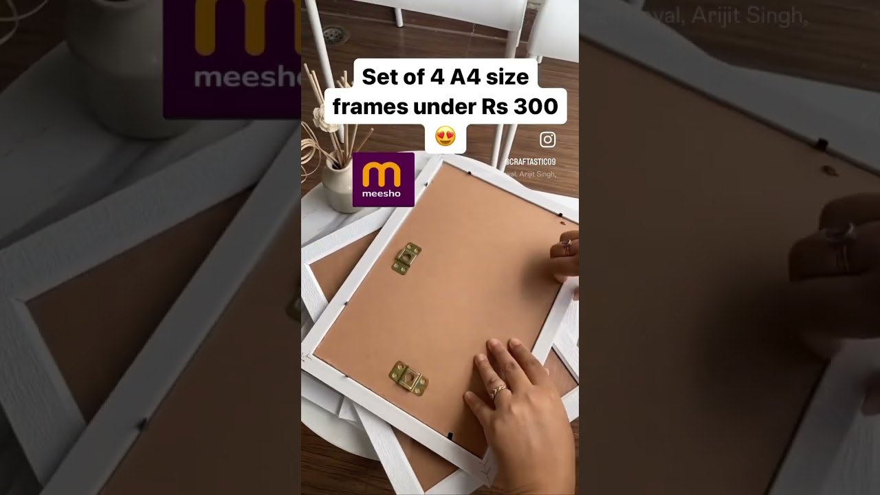 Set of 4 photo frames for Rs 300 from Meesho App 