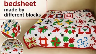 Amazing Bedsheet made from different blocks | Beautiful Patchwork Cover |