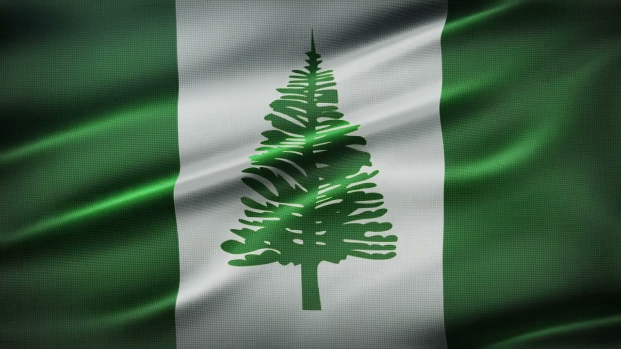 🚩Norfolk Island  Flag Waving  | GREEN SCREEN & CHROMA MATTE🚩