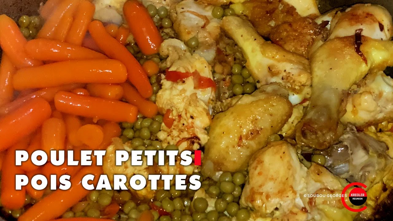 Le poulet aux petits pois carottes