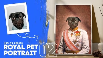 Royal Pet Portrait Drawing Tutorial for Beginners Part 02 | Renaissance pet portrait | Pet Portrait.