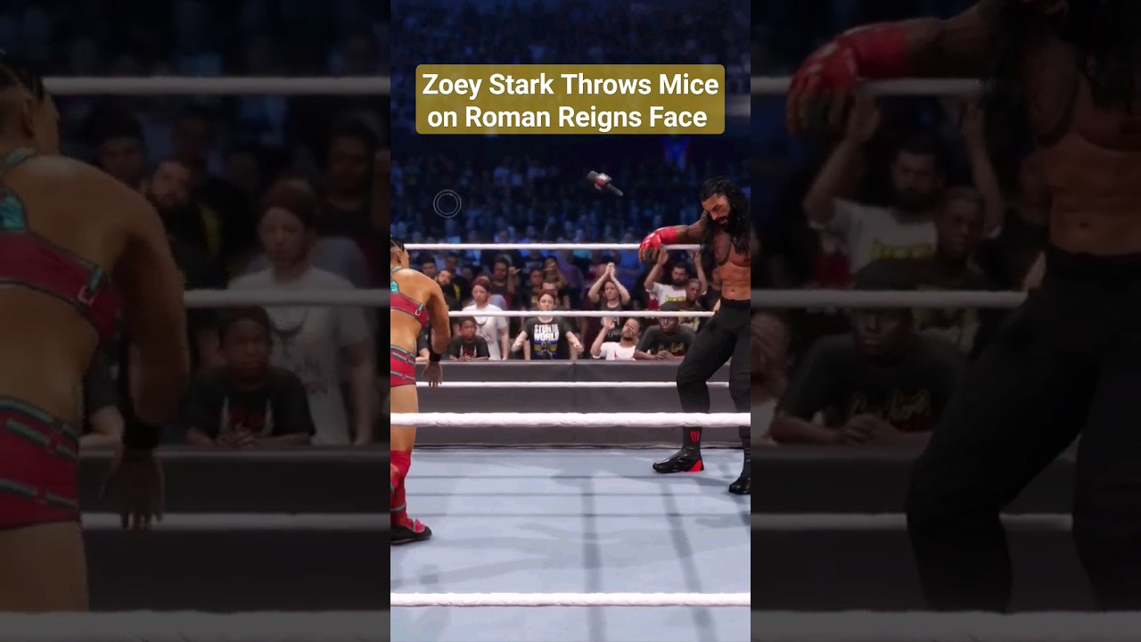 Zoey Stark Throws Mic on Roman Reigns Face 