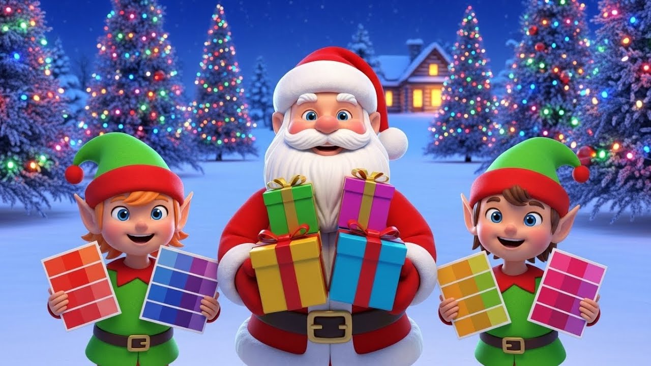 Santa’s Color Train Song for Kids | Colors Song for Kids, Christmas Nursery Rhyme, Baby Songs & Kids
