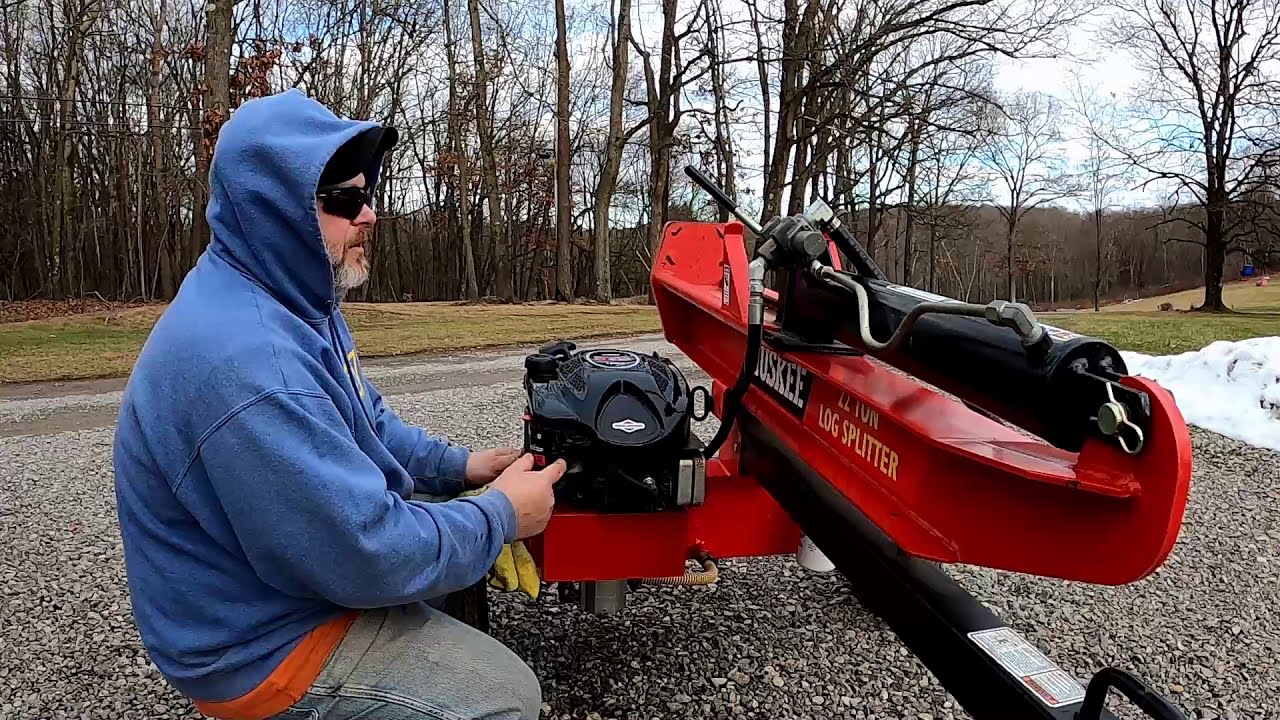 Huskee Log splitter Tune up - YouTube