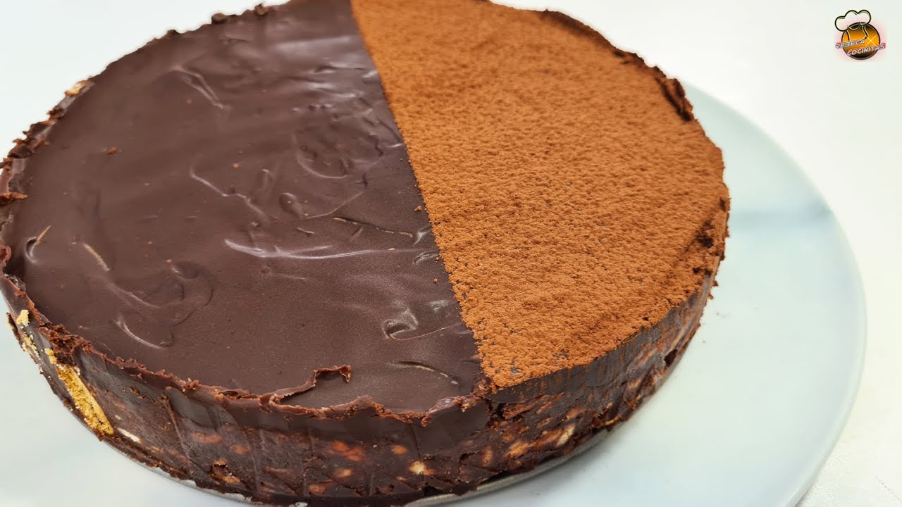 Tarta de Chocolate y Galletas al Ron😋 - LA MAS FACIL DEL MUNDO #recetas #recetasdecocina #tartas