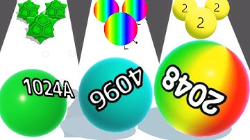 Satisfying Mobile Game Ball Run 2048 Game Level up ball Gameplay Walkthrough Android, iOS part 9