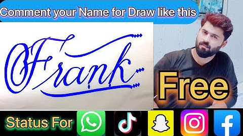 Frank Name Signature Calligraphy Status | How to Cursive write with cut Marker #frank @frank