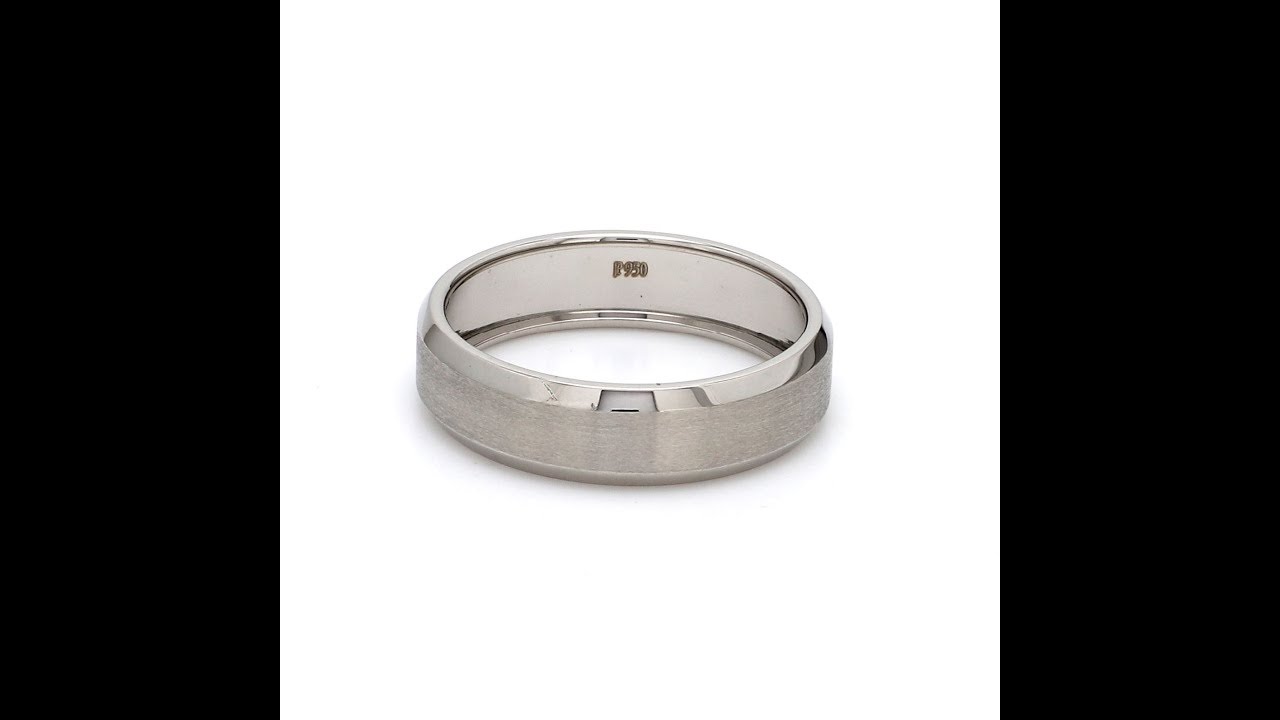Beveled Edges Plain Platinum Ring for Men JL PT 616 - Jewelove