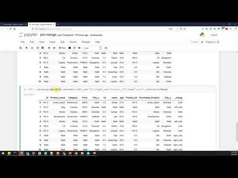 Outer join using pandas