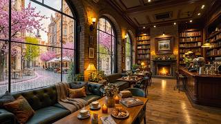 Cozy Spring Coffee Shop Ambience &amp; Relaxing Morning Jazz 🌸 Soft Jazz Piano Music for Study, Work