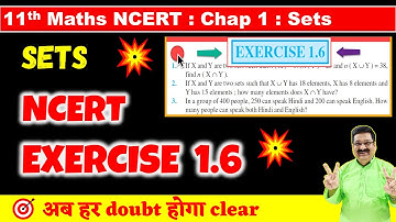 #12 Sets NCERT Exercise 1.6 Solved, Sets NCERT Class 11 Maths, Class 11 Maths NCERT Chapter 1 Sets