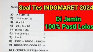 Tes indomaret (Matematika dasar,Soal Cerita,Deret angka)