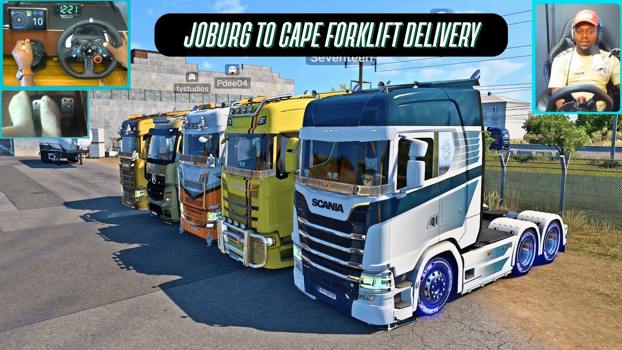 Scania S Forklift Delivery | Johannesburg to Cape Town Convoy | ETS2 with Logitech G29
