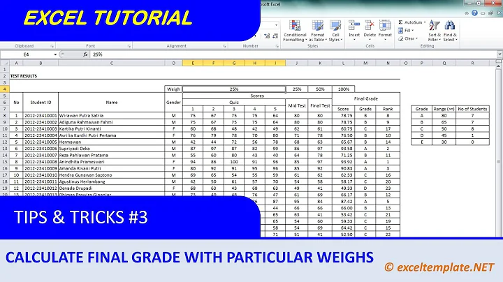 How to Calculate Weighted Average with Several Criteria to Define Student Final Grade