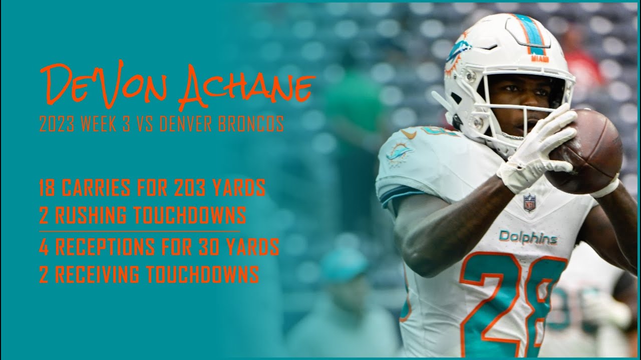 De'Von Achane Every Run and Catch vs Denver Broncos | 2023 Week 3 | Fantasy Football Film