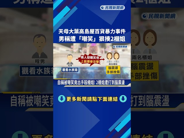 天母大葉高島屋百貨暴力事件 男稱遭"嘲笑"狠揍2櫃姐－民視新聞