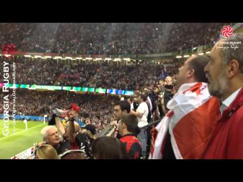 fans enjoy the atmosphere during match Newzealand vs Georgia