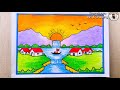 Beautiful nature scenery drawing and painting very easy voice tutorial