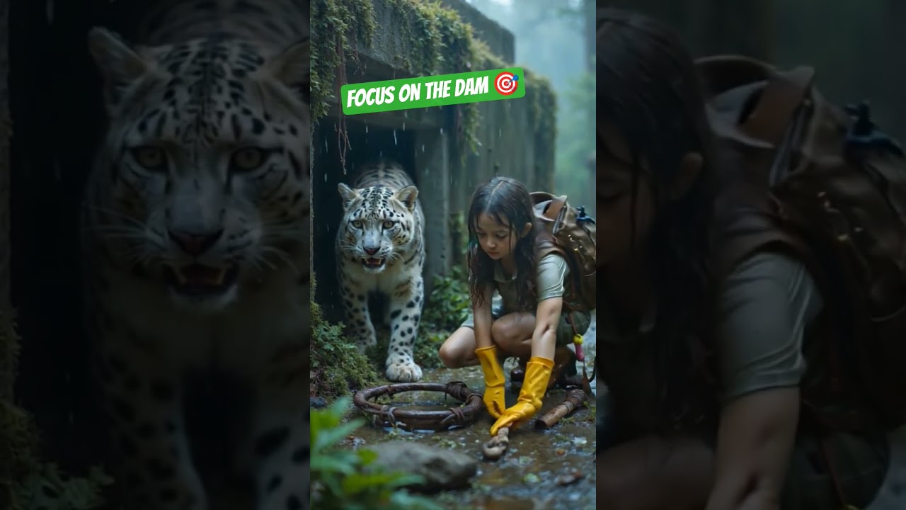 🐆👧 Jaguar Locks on Target While Girl Protects Him Calmly 🧘‍♀️❤️ 