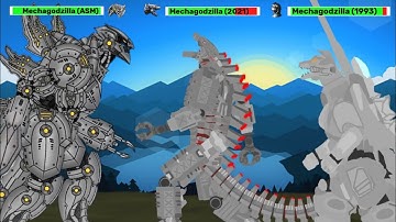 [DC2] Mechagodzilla 2021 vs Mechagodzilla 1993 vs Mechagodzilla ASM | Part 2 | ANIMATION healthbars