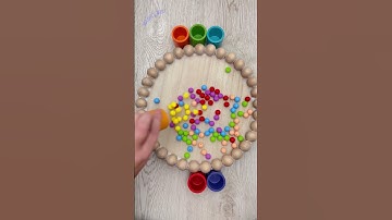 Satisfying Color Sorting Beads Reverse ASMR #shorts #marblemeg #asmr