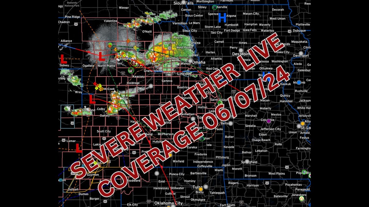 SEVERE STORM COVERAGE 06/07/24 WINDBAGS AND TORNADOES POSSIBLE! - YouTube
