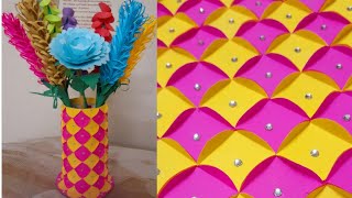 Colorful Paper Flower Vase Making/Home Decor/Flower Vase/paper crafts