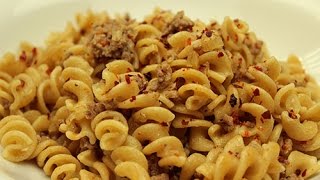 This quick ground beef pasta recipe makes great use of and pasta, kids
love it as well. a very good side dish for vegetable dishes, but you
can h...