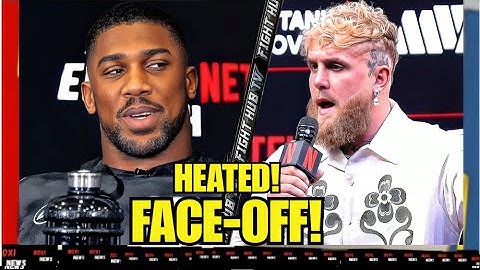HEATED! Anthony Joshua vs Jake Paul  FIRST EVER FACE-OFF Gets Out of Control!