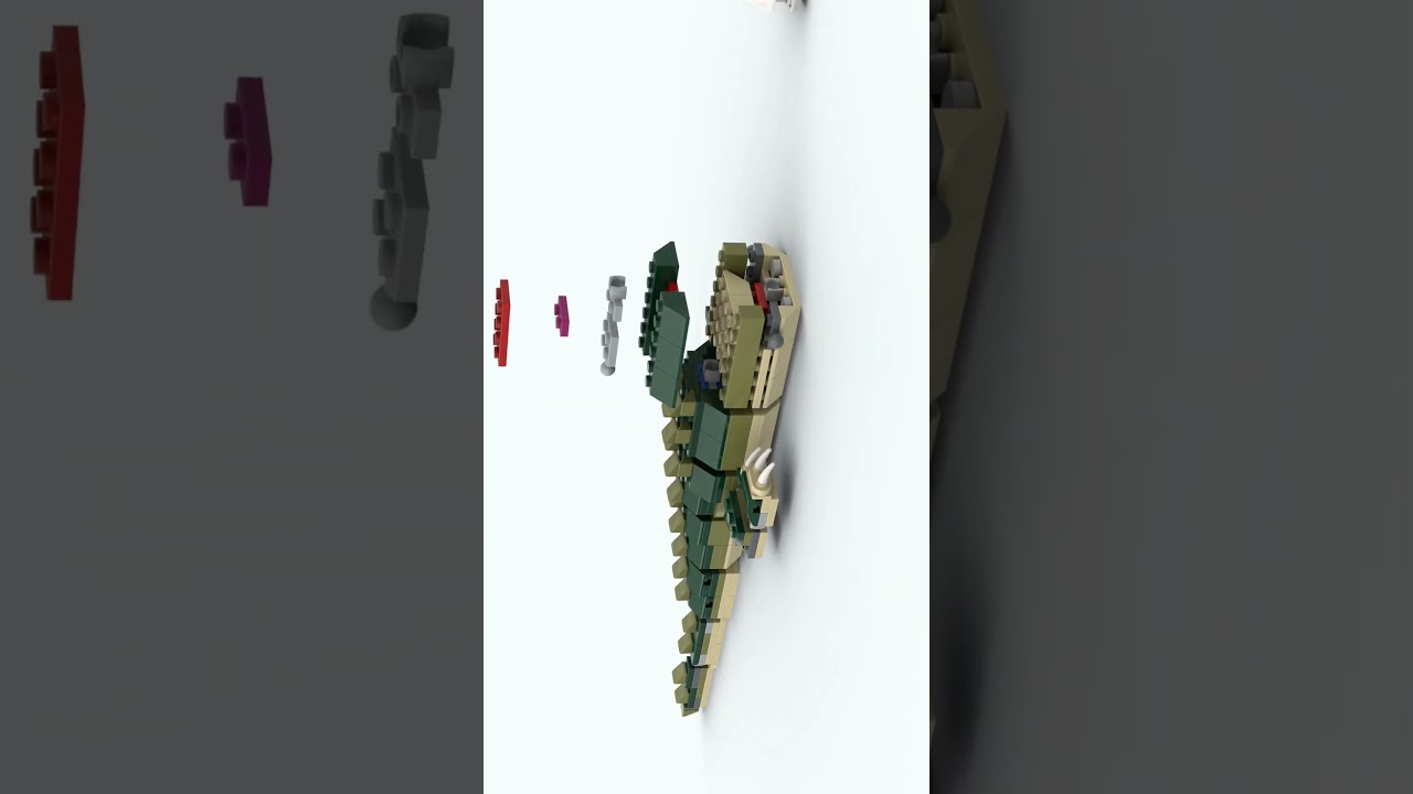 Lego 31121 crocodile rotate 3D 