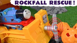 thomas friends rockfall rescue story with the trackmaster construction vehicles