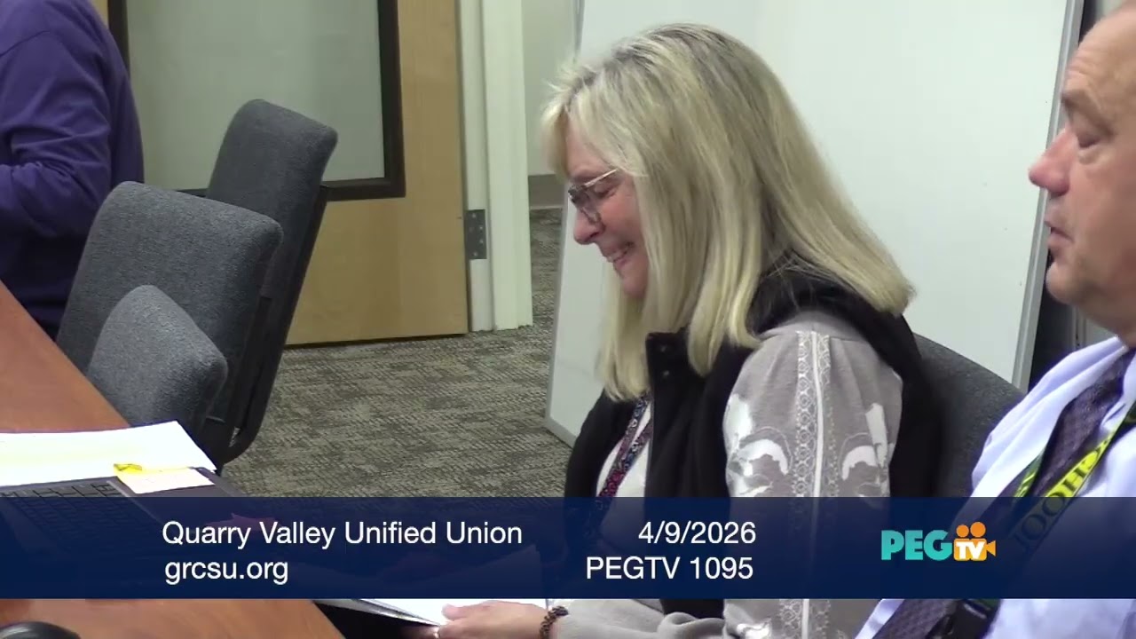 Greater Rutland County Supervisory Union

Quarry Valley UUSD Board of School Directors Regular Meeting

Date: April 9, 2026; Time: 6:00 PM
Location: GRCSU Central Office
Join with Google Meet
meet.google.com/hrh-adwb-zvz

A G E N D A

1 1. Call to Order (Action)
1 2. Approval of Agenda (Action)
3 3. General, Public Comments (Listen & Defer Action to Future Meetings)
20 4. Consent Agenda (Action)
a. Approval of Minutes
● March 12, 2026
b. Approval of Warrants

● Check Warrant #614 dated 3/11/2026 for $149,847.86
● Check Warrant #615 dated 3/11/2026 for $2,843.87
● Check Warrant #617 dated 3/25/2026 for $598,070.15
● Check Warrant #618 dated 3/25/2026 for $5,674.70

c. Personnel

● Contract Recommendations (Informational)
● RIF
15 5. Reports (Discussion/Action)

a. Superintendent's Report (Informational Only)
b. Principal Reports (Informational Only)

30 6. Old Business (Discussion/Action)

a. School Consolidation / Regional Approaches

5 7. New Business (Discussion/Action)
a. Capital Maintenance Request
b. Vermont School Board Governance
c. Exploring Gifted Building(s) from former Green Mountain College- Discussion

30 8. Finance (Discussion/Action)
a. Monthly Financials

3 9. General, Public Comments (Listen & Defer Action to Future Meetings)
30 10. Proposed Executive Session 1 V.S.A. § 313 (Discussion/Action)

a. Contracts
1 11. Future Meeting Dates
a. May 14, 2026
1 12. Future Agenda Items
1 13. Adjournment (Action)