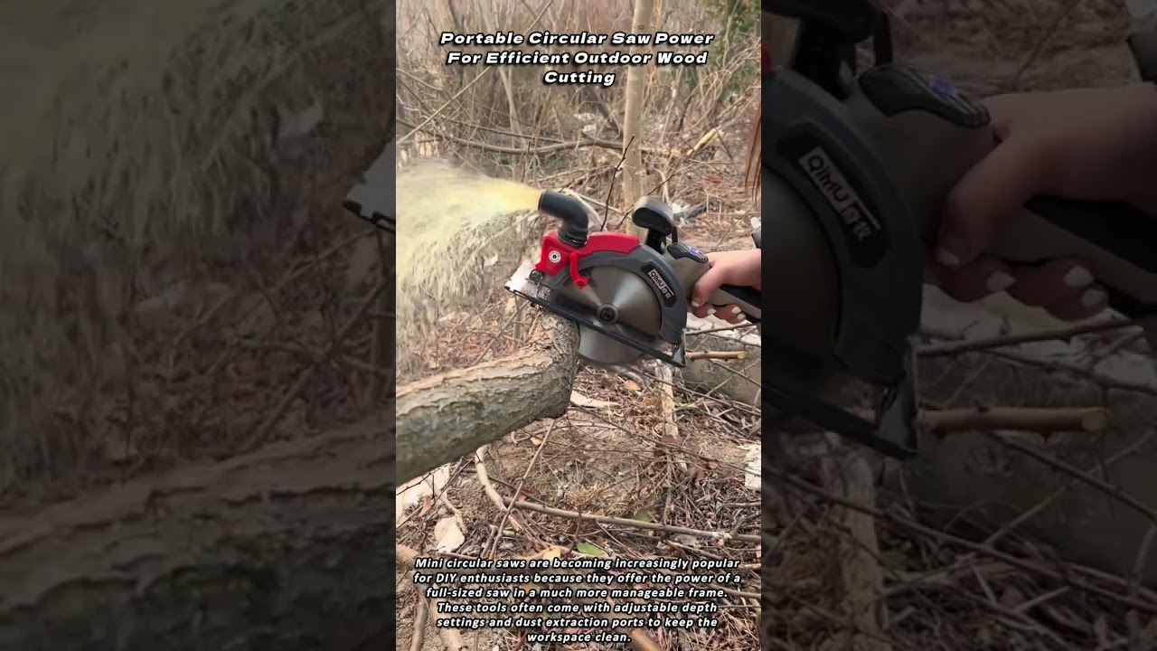 Portable Circular Saw Power For Efficient Outdoor Wood Cutting