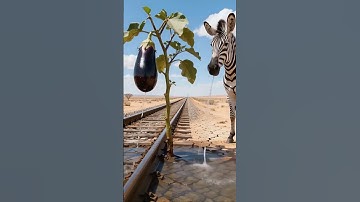 Zebra saved the brinjal tree from drying up by watering it 😭 #ai #save #tree #zebra
