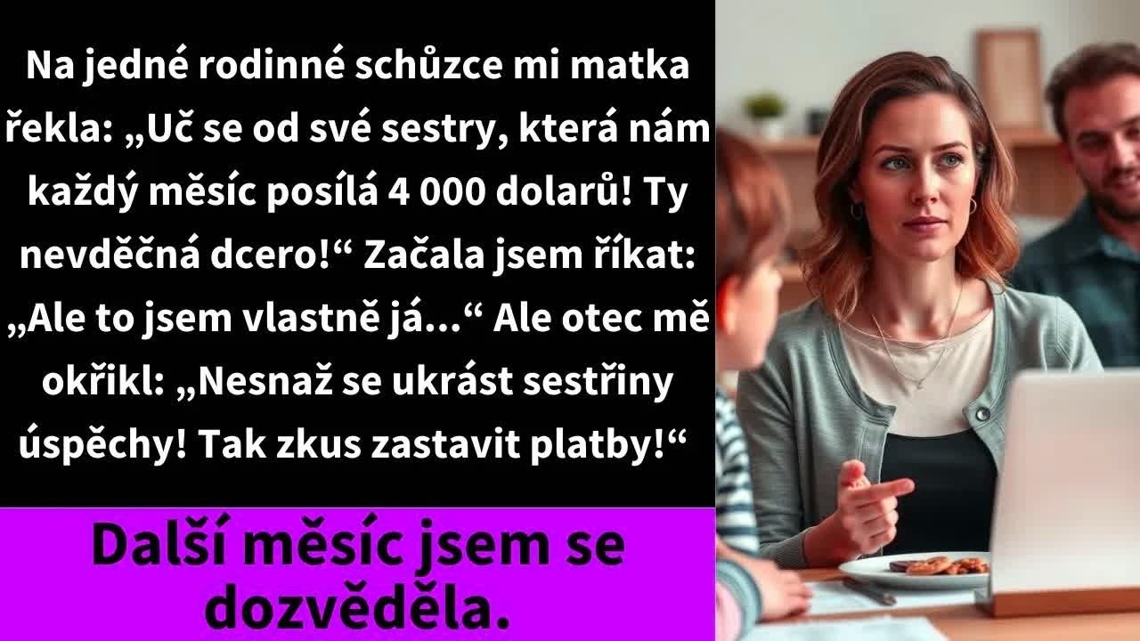 „Vysmíváš se nám. Co je to za částku?“ zařval na mě otec, když jsem zvedla telefon. Posílala jsem rodičům každý měsíc 4 000 dolarů, ale oni si mysleli, že to posílá moje sestra Ali, a že já...