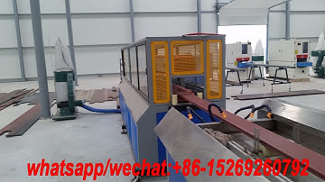 wood plastic composite PE WPC profile decking making machine in Romanian client factory