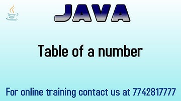 java program to print table of a number