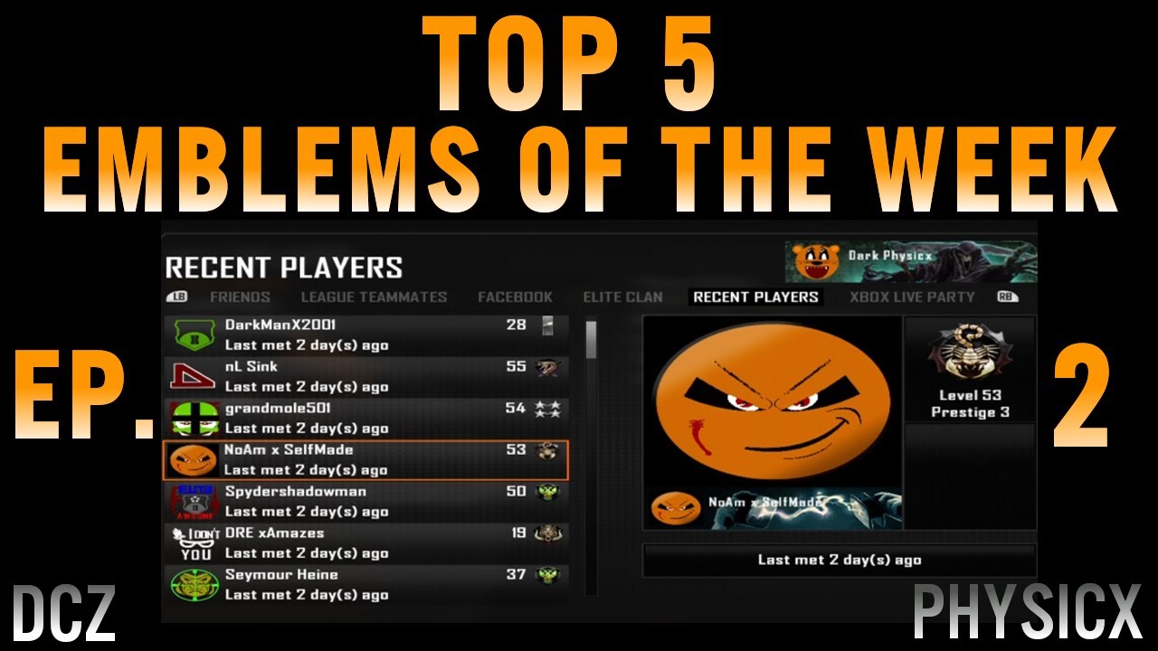 Black Ops 2 Top 5 Emblems Of The Week Ep 2 Bo2 Playercards Youtube