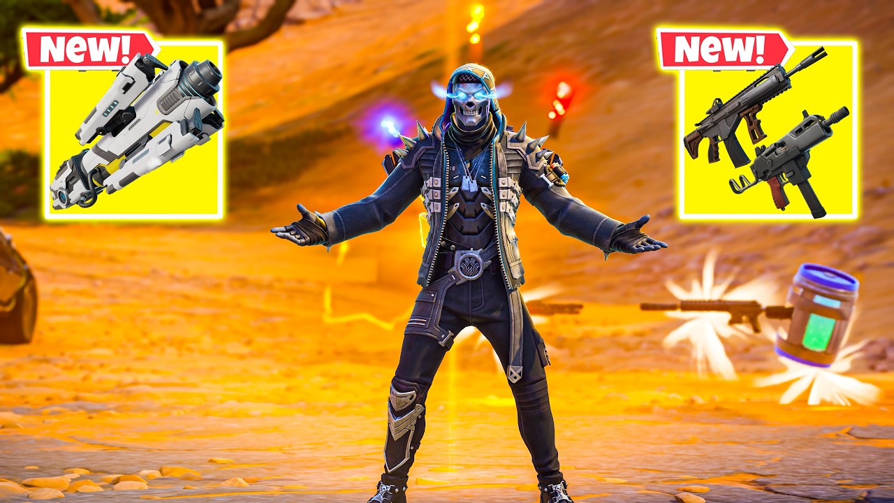 SKULL RAIDER vs ALL NEW MYTHIC WEAPONS ( NEW! Fortnite Chapter 7 Season 1 )