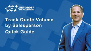 Track Quote Volume by Salesperson Quick Guide