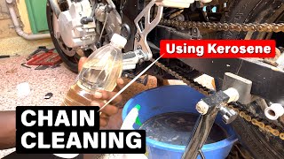Motorcycle Chain Cleaning With Kerosene