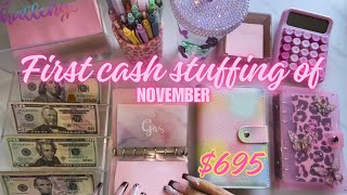 Nov 2023| CASH ENVELOPE STUFFING| Paycheck #1| $695