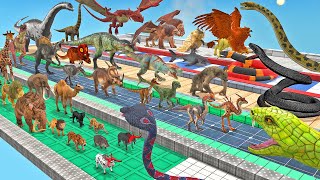 Reptiles Battle - Revolt of Giant Titanoboa Snake vs Wild Animals Dinosaur Mammals Epic Run ARBS screenshot 4