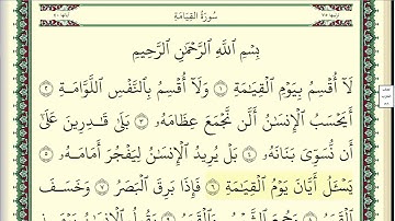 ابو بكر الشاطري سورة القيامة مكتوبة