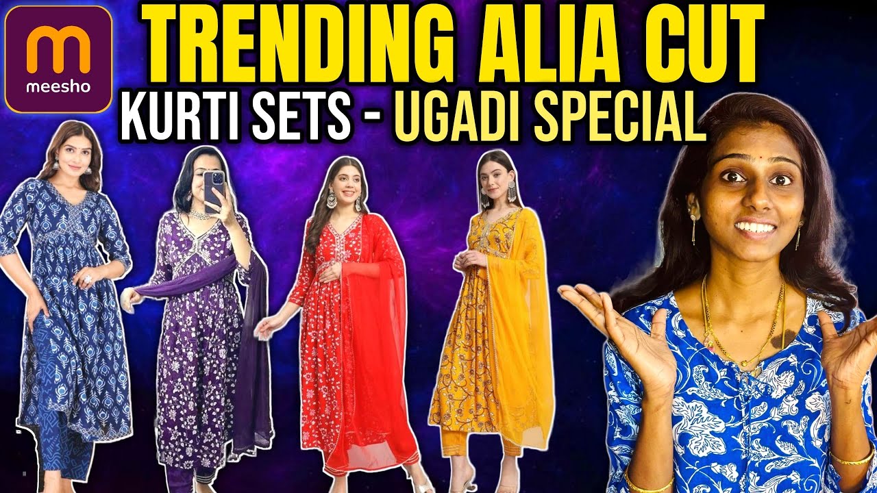 alia cut dress meesho Women's rayon printed alia cut anarkali short kurti