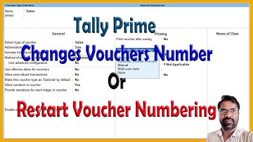 Tally Prime: Changes Vouchers Number | Restart Voucher Numbering | in Kannada