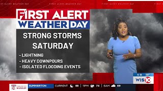 FIRST ALERT WEATHER DAY issued for possible strong storms Saturday